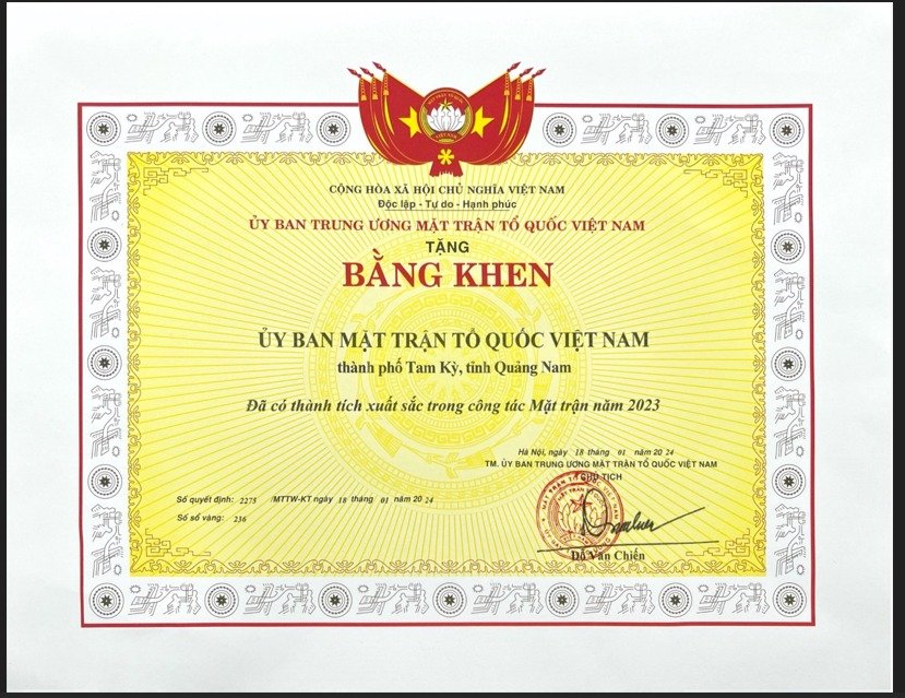 Bằng khen của Uỷ ban Trung ương MTTQ Việt Nam